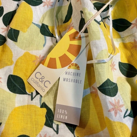 NWT C&C California 100% Linen Summer Lemon & Leaf Printed Shift Dress Size 2X - Picture 7 of 15